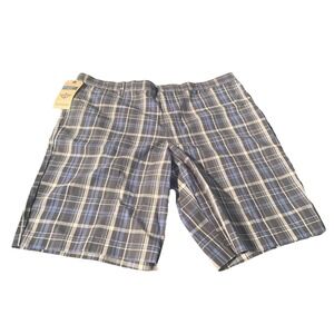Dockers PERFECT SHORT Men's 38 Blue Black Plaid Cotton Casual Walking NWT